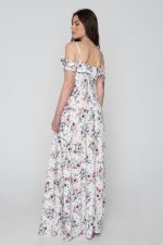 Woman in maxi floral dress