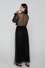 Woman in maxi black dress