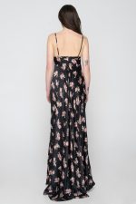 Woman in maxi floral dress