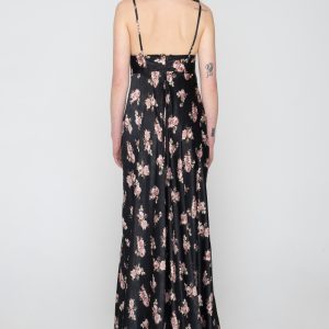 Woman in maxi floral dress