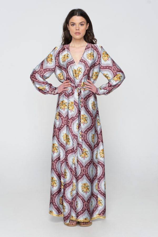 Woman in maxi kimono