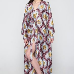 Woman in maxi kimono