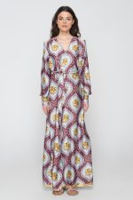 Woman in maxi kimono