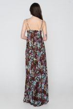 Woman in maxi floral dress