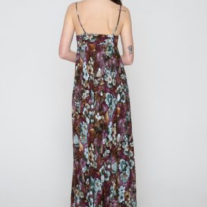 Woman in maxi floral dress