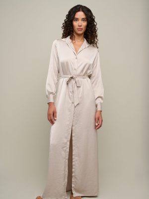 Woman is maxi summer dress