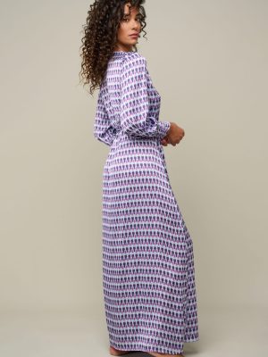 Woman in maxi patterned summer dress