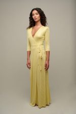 Woman in yellow summer dress
