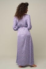 Woman in maxi patterned summer dress