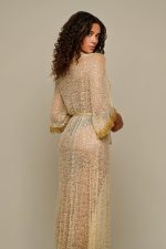 Woman in gold kimono