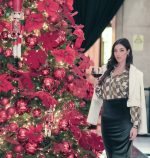 Checked Muslin Shirt & Olive Midi Velvet Skirt