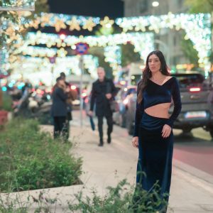 Midnight Blue Maxi Velvet Dress