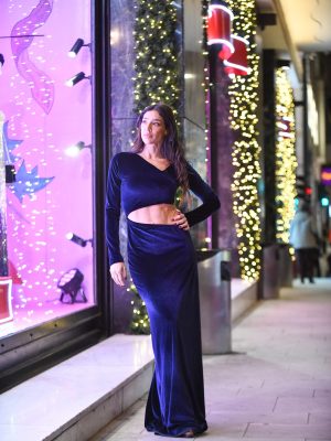 Midnight Blue Maxi Velvet Dress