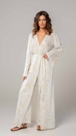 Golden Serenity Kimono